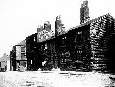 Siddall Street from the junction with Wheeldon Lane showing No. 275 White Horse Hotel, Solly Street