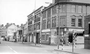 West Bar from the junction with North Church Street showing Nos. 57 -  59 Walpamur Co. Ltd., Smith and Walton Ltd. and N.C.B. Mechanization Training Centre