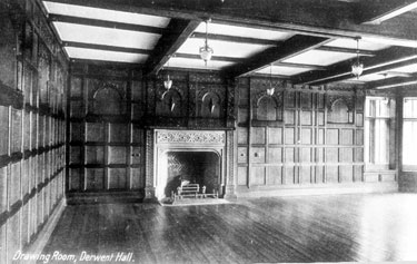 Drawing Room with oak panelling, Derwent Hall 	