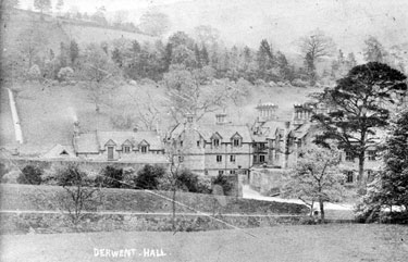 Derwent Hall. Demolished 1940's for construction of Ladybower Reservoir 	