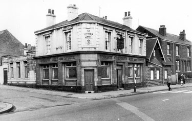 Victoria Vaults (formerly Victoria Hotel), No. 327 Langsett Road at the junction with Woodland Street, next to the old Toll Bar House, 1960-1965