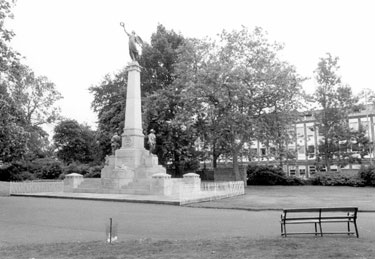 Memorial in Weston Park to the men of the Yorks and Lancs Regiment who fell in World War I