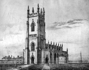 South west view of St. George C. of E. Church, Brook Hill, built 1825