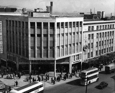 High Street showing Nos. 51 - 57 Peter Robinson Ltd. and (right) Nos. 59 - 65 C and A Modes Ltd., department store