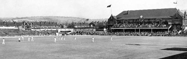 Cricket match at Bramall Lane, looking towards the South East stands