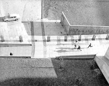 Elevated view of the forecourt, Park Hill Flats 