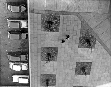 Elevated view of the forecourt, Park Hill Flats 