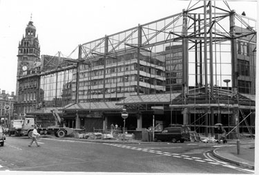 New Odeon Cinema under construction on the site of the Gaumont Cinema junction of Burgess Street and Barkers Pool.