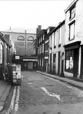 Nos. 2; 4 and 6 Orchard Place looking towards No. 8 former Sheffield Corporation Maternity and Child Welfare Association; High Society Boutique, Stonehouse, Court Yard and the rear of The Stonehouse public house, 21 Church Street 
