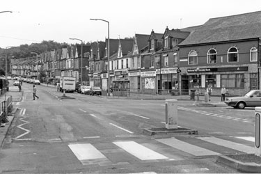 Firth Park Road at the junction with Page Hall Road showing (right) National Westminster Bank