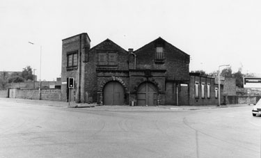 Former Electricity Sub Station, junction of Brightside Lane (left) and Newhall Road (right) carving over the entrance reads, E S D 1917