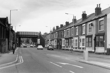 Nos. 833-803 (right), Darnall Congregational Church, Prince of Wales Road and Prince of Wales Road Railway Bridge 