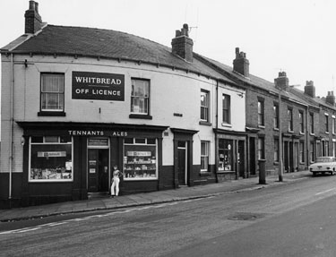 Nos. 162 - 164 corner shop and off licence, licensee, Brian Edward Cosford; 160 Petre Street Post Office; 158, etc, Petre Street at the junction with Lyons Street