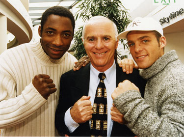 Trainer, Brendan Ingle Boxers with boxers Johnny Nelson (left) and Ryan Rhodes (right) 