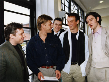 Actor, Sean Bean at the Showroom Cinema for the premier of True Partisan II made by the trio of King Edward VII School pupils;m Jethro Soutar; Joe Mather and John Sephton with  film producer Jimmy Daly left