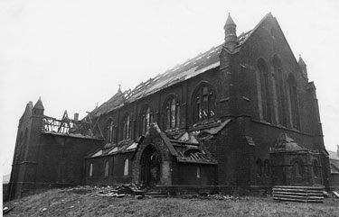St. Bartholomew's Church, Attercliffe Common destroyed by fire