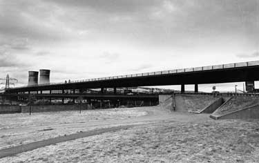 M1 Tinsley Viaduct from Sheffield Road, Tinsley showing Pedestrian Subway 