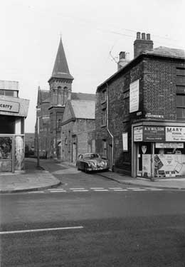 Zion Congregational Church, Zion Lane from No. 663, A.V. Wilson and Sons, insurance brokers, Attercliffe Road