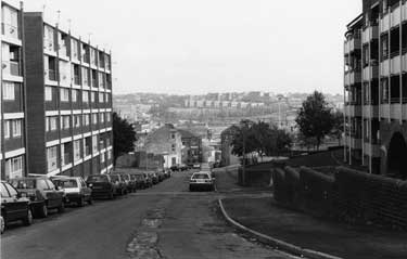 Upper Allen Street with Edward Street Flats right