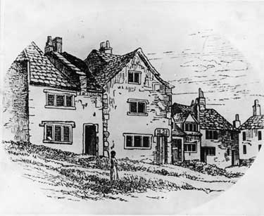 Artists impression of Townhead Street (1850-1880), original watercolour by W. Botham
