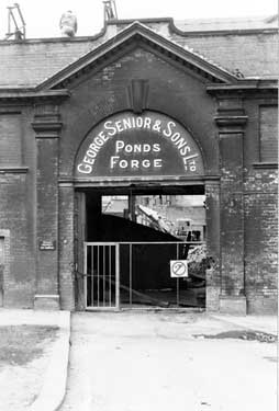 Entrance to George Senior and Sons Ltd., steel manufacturers, Ponds Forge, Sheaf Street