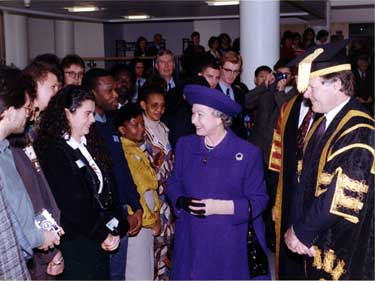 Queen Elizabeth II at the opening the new £27 Million Phase One of the Campus 21 Development at Sheffield Hallam University