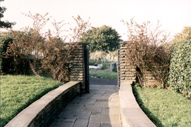Entrance to the 'Blitz' Garden, Commemorating the Blitz, 12 and 15 December 1940, City Road Memorial Gardens, City Road Cemetery