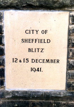 Plaque commemorating the Blitz, 12th and 15th December 1940 (the plaque records the wrong year and has since been altered), City Road Memorial Gardens, City Road Cemetery