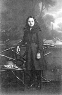 Young girl connected with the Bright family of Sharrow Head House, possibly the grandchild of Maurice de L Bright, steel merchant who lived at Sharrow Head House until his death in 1902