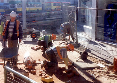 Construction of Supertram, junction of High Street and Haymarket
