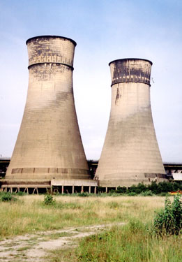 Cooling Towers, from the former Blackburn Meadows Power Station site with M1 Motorway Viaduct in the background
