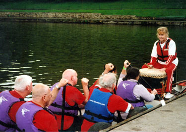 Boat 2 led by the Lord Mayor, Councillor Jackie Drayton, Dragon Boat Festival, Crookes Valley Park
