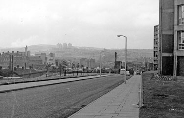 View towards the S.E. from South Street in front of Park Hill Flats