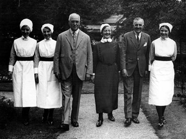 J.G. Graves at the opening of Tapton Court Nurses' Home, Fulwood Road, a gift from J.G. Graves