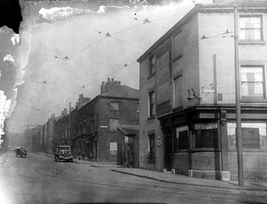 Furnival  Street and corner of Brown Street, showing the Rutland Arms