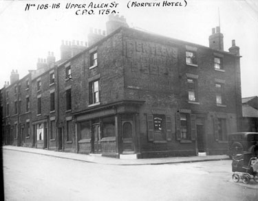 No. 108, (Morpeth Arms) - No. 118,  Upper Allen Street  and corner of Morpeth Street