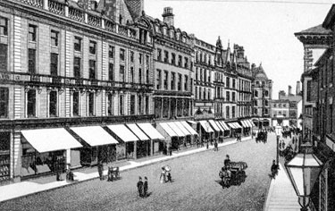 Fargate including No. 34 Richard Field and Son Ltd., tea merchants and Fields Continental Cafe and Nos. 16 - 30 Robert Proctor and Son, drapers