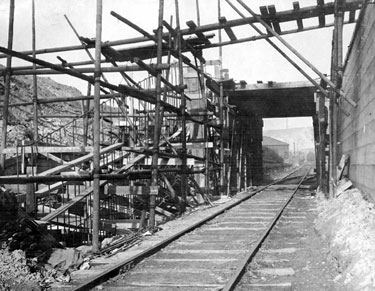 Construction work at Nunnery Colliery Railway at the rear of Abbatoir
