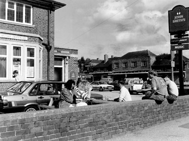 Summer drinkers outside The Magnet public house, No. 95 Southey Green Road