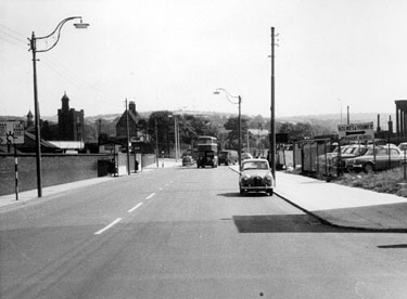 Bus Shelters, Suffolk Road looking towards Granville Road (left), Farm Road and Queens Road (right) with The Farm and Lodge in the background (left)