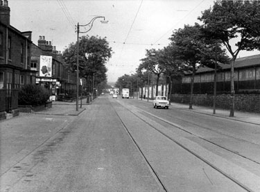Queens Road showing the junction with Cream Street (left) and the Goods and Coal Depot (right)