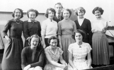 Civil Defence staff, possibly on the roof of the Central Library, Surrey Street
