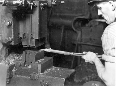 Forging file tangs, English Steel Corporation, Holme Lane Works