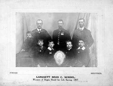 Langsett Road County School winners of the Biggin Shield for Life Saving 1907