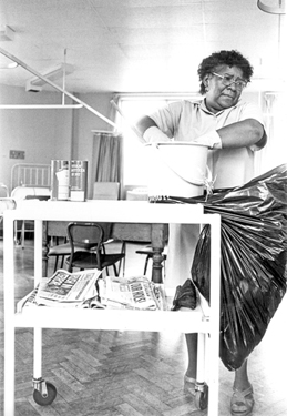 Hospital Cleaner cleaning the Ward