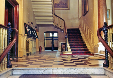 Entrance hall and staircase, The Sheffield Club, No. 36 Norfolk Street 