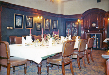 Dining room, The Sheffield Club, No. 36 Norfolk Street 