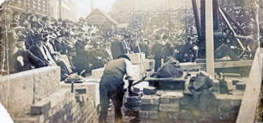 Laying the foundation stone of the Victoria Hall, Norfolk Street