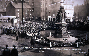 Laying of the Hallamshire Tribute, Barker's Pool War Memorial