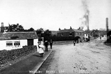 Penistone Road at junction of Clay Wheels Lane, Wadsley Bridge. Gate Inn, left, in background